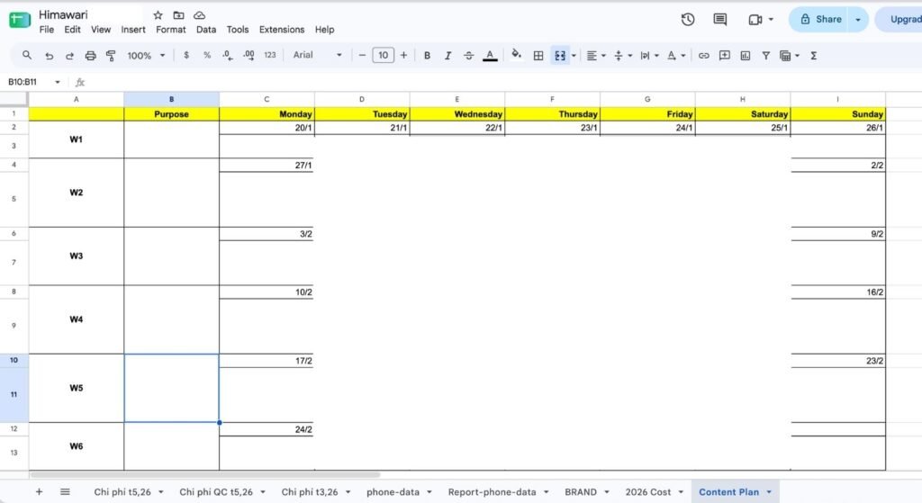 One spreadsheet held all together - Himawari Preschool working file